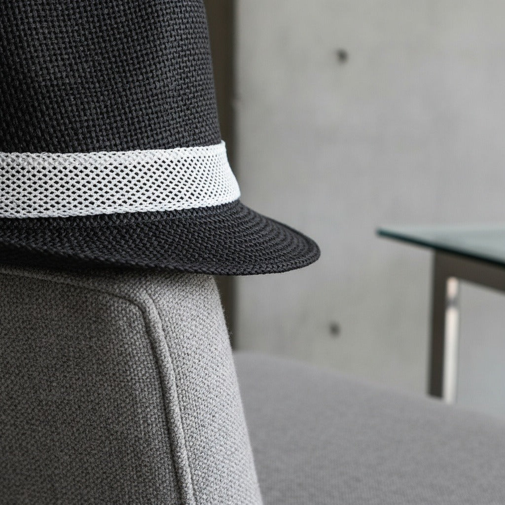 Men’s Woven Straw Fedora Hat with Contrast Band