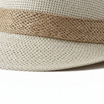 Men’s Woven Straw Fedora Hat with Contrast Band