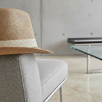 Men’s Woven Straw Fedora Hat with Contrast Band