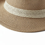 Men’s Woven Straw Fedora Hat with Contrast Band