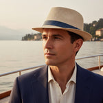 Men’s Woven Straw Fedora Hat with Contrast Band