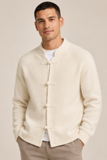 Men’s 100% Merino Wool Single-Breasted Knitted Cardigan