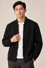 Men’s 100% Merino Wool Single-Breasted Knitted Cardigan