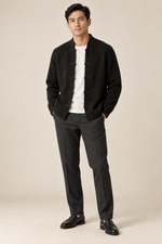 Men’s 100% Merino Wool Single-Breasted Knitted Cardigan