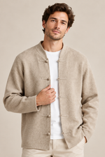 Men’s 100% Merino Wool Single-Breasted Knitted Cardigan