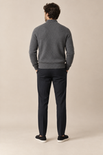 Men’s 100% Merino Wool Full-Zip Mock-Neck Cardigan
