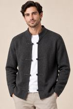 Men’s 100% Merino Wool Single-Breasted Knitted Cardigan