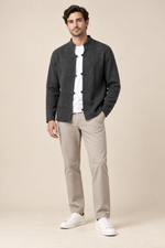 Men’s 100% Merino Wool Single-Breasted Knitted Cardigan