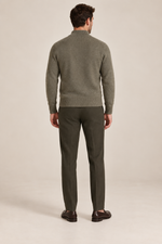 Men’s 100% Merino Wool Full-Zip Mock-Neck Cardigan