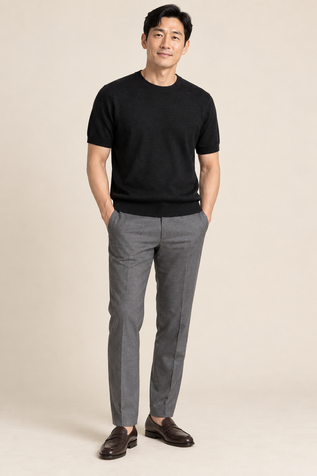 Men’s 100% Merino Wool Knitted Crew-Neck T-Shirt