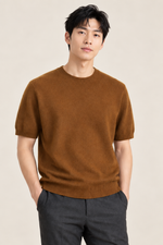 Men’s 100% Merino Wool Knitted Crew-Neck T-Shirt