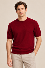 Men’s 100% Merino Wool Knitted Crew-Neck T-Shirt