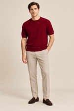 Men’s 100% Merino Wool Knitted Crew-Neck T-Shirt