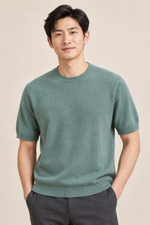 Men’s 100% Merino Wool Knitted Crew-Neck T-Shirt