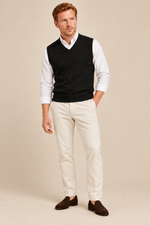 Men’s 100% Merino Wool Knitted V-Neck Sweater Vest