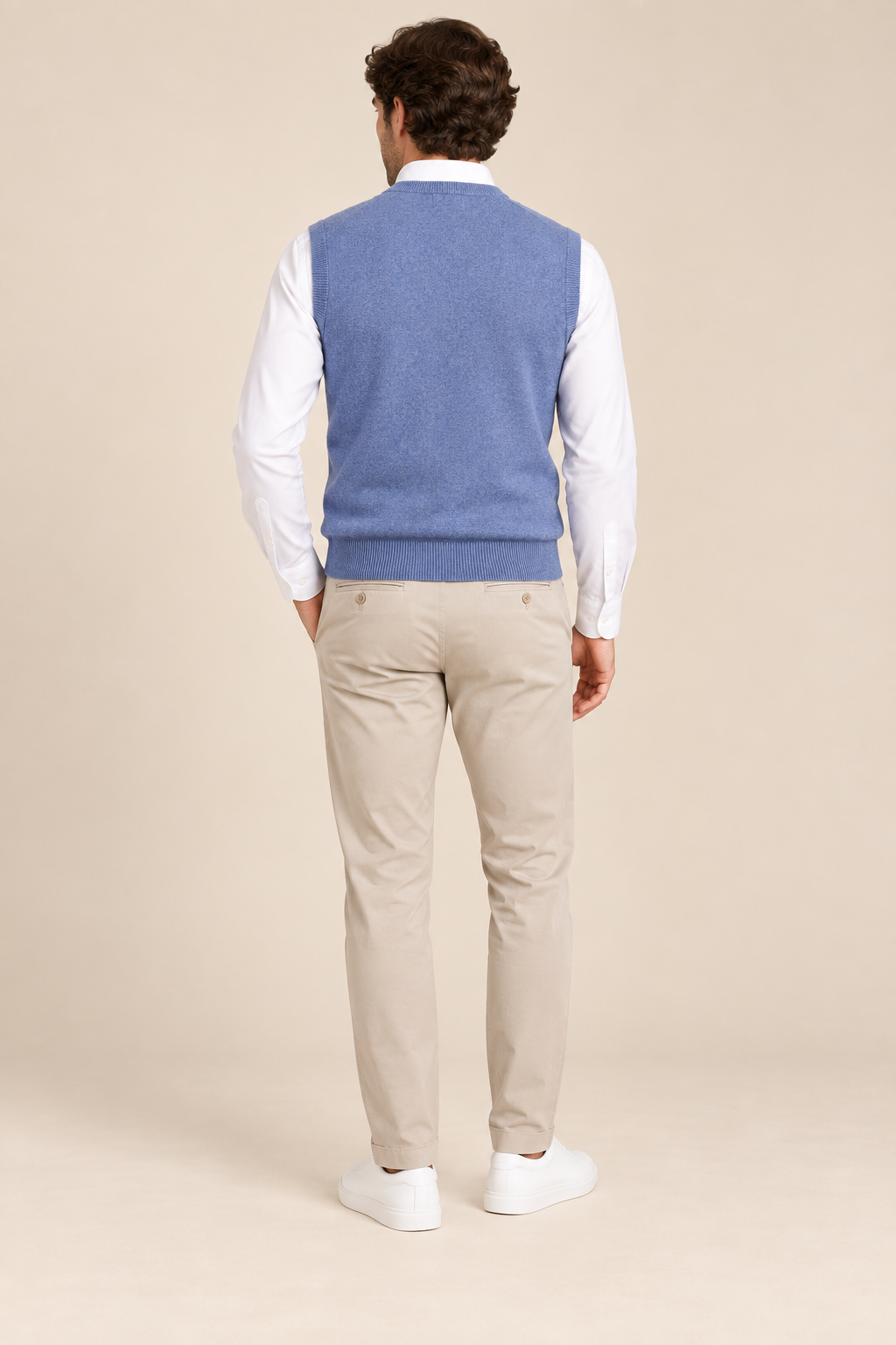 Men’s 100% Merino Wool Knitted V-Neck Sweater Vest