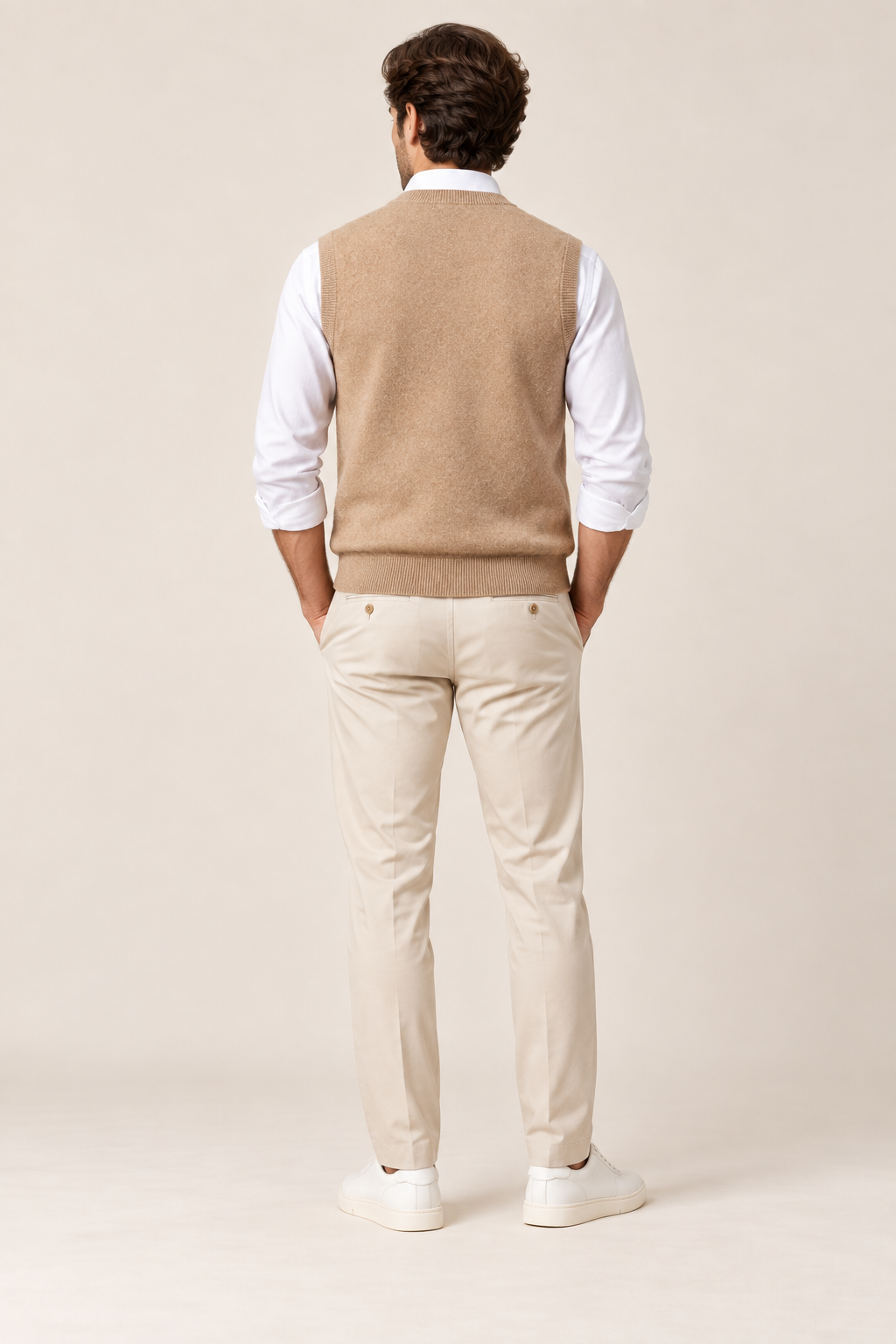 Men’s 100% Merino Wool Knitted V-Neck Sweater Vest