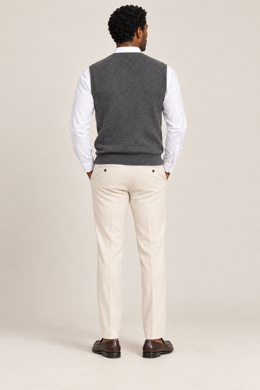 Men’s 100% Merino Wool Knitted V-Neck Sweater Vest