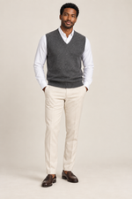 Men’s 100% Merino Wool Knitted V-Neck Sweater Vest