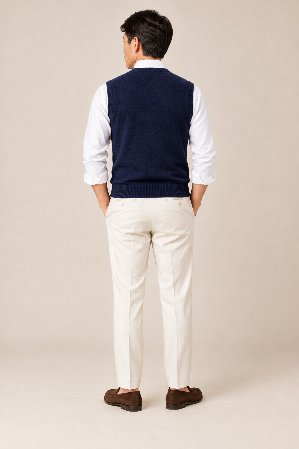 Men’s 100% Merino Wool Knitted V-Neck Sweater Vest