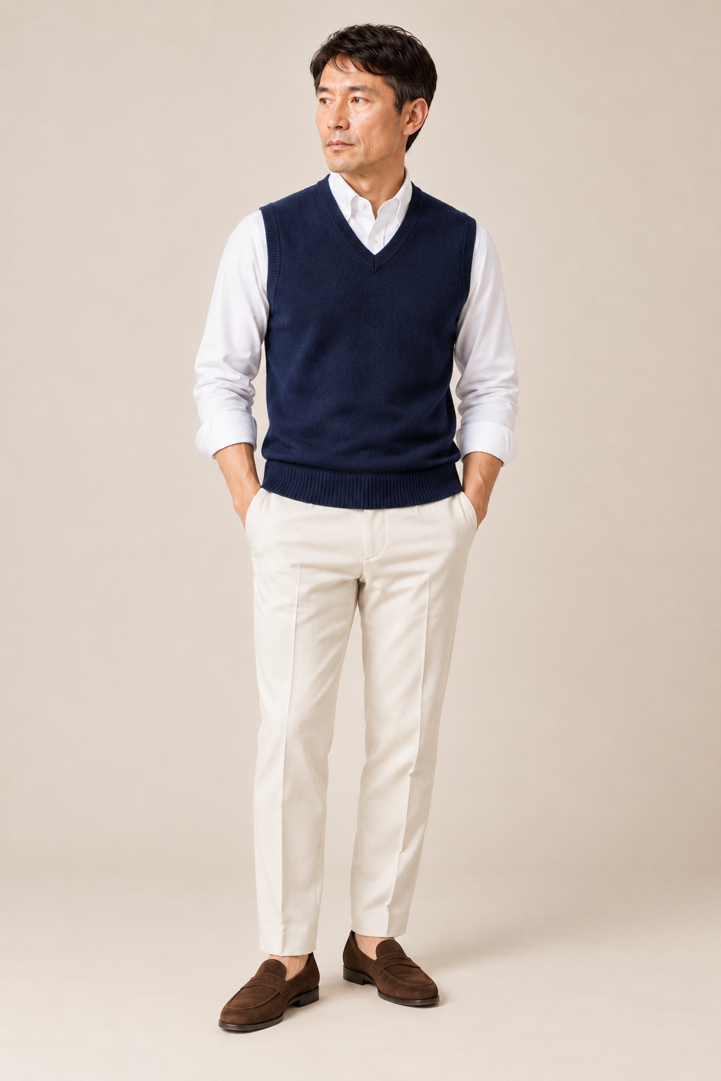Men’s 100% Merino Wool Knitted V-Neck Sweater Vest