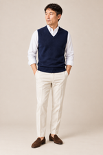 Men’s 100% Merino Wool Knitted V-Neck Sweater Vest