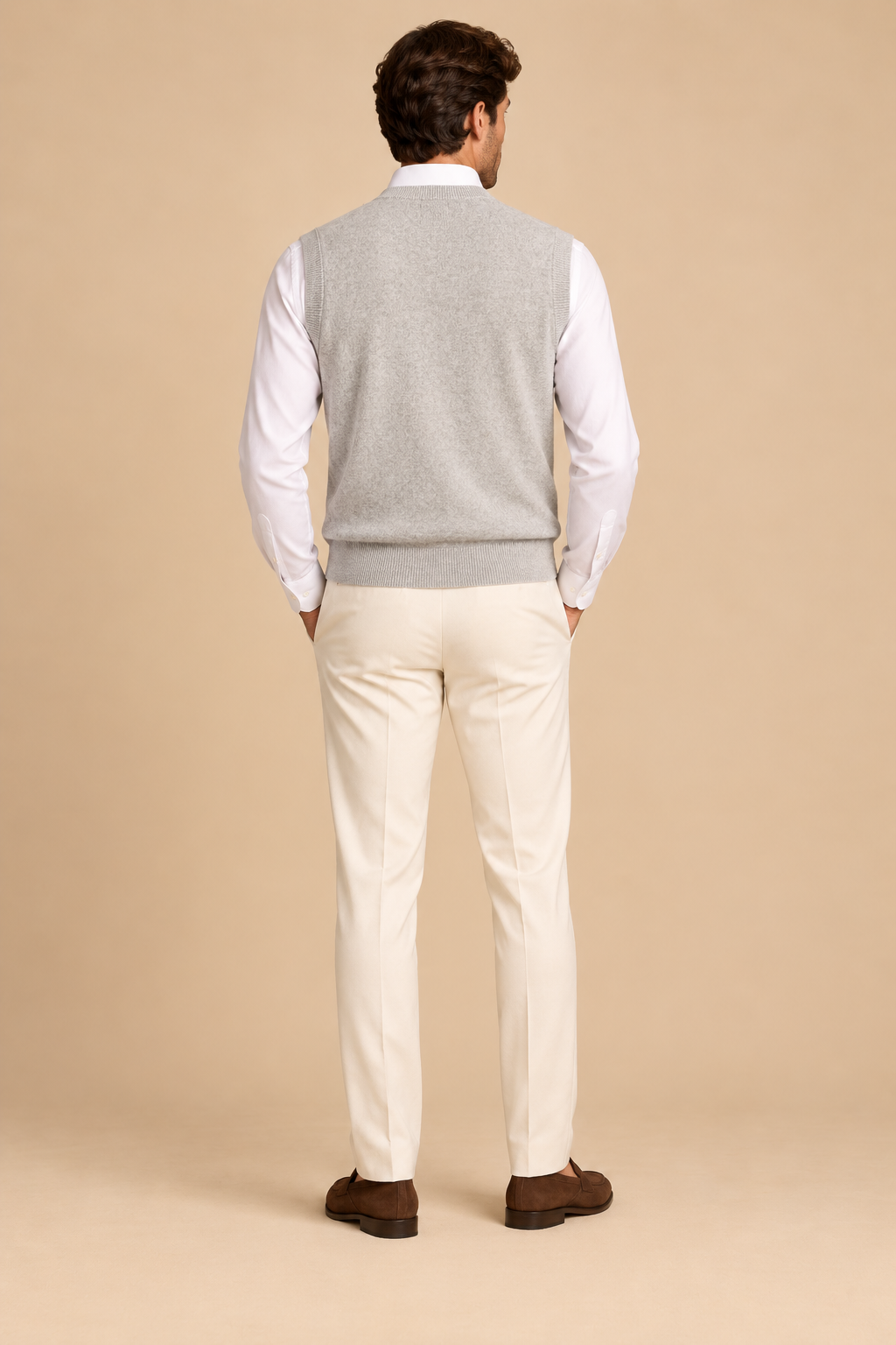 Men’s 100% Merino Wool Knitted V-Neck Sweater Vest