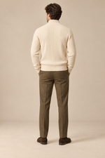 Men’s 100% Merino Wool Rib-Knit Full-Zip Cardigan