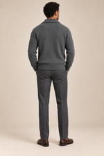 Men’s 100% Merino Wool Rib-Knit Full-Zip Cardigan