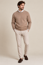 Men’s 100% Pure Mink Cashmere Crew-Neck Jumper