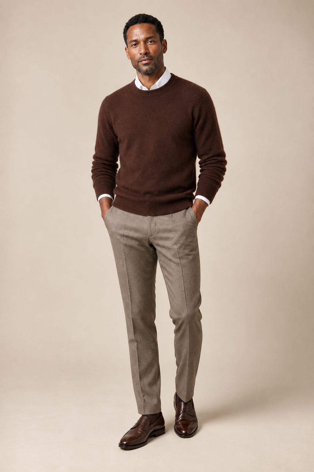 Men’s 100% Pure Mink Cashmere Crew-Neck Jumper