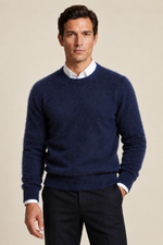 Men’s 100% Pure Mink Cashmere Crew-Neck Jumper