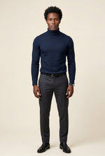 Men's Fine Knit High Neck Jumper in Fitted Cut