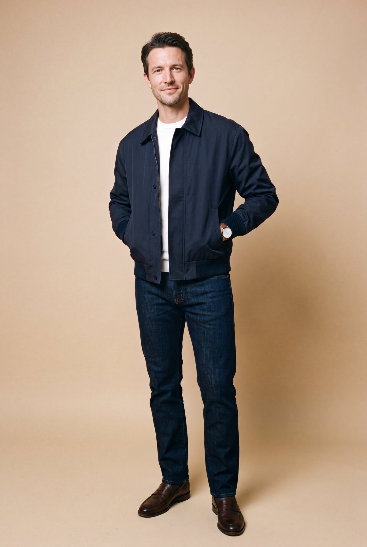 Men's Lightweight Collared Jacket in Relaxed Fit