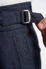 Men's Relaxed Fit Pleated Trousers with Side Adjusters