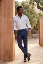 Men's Slim Fit Smart Trousers with Tapered Leg