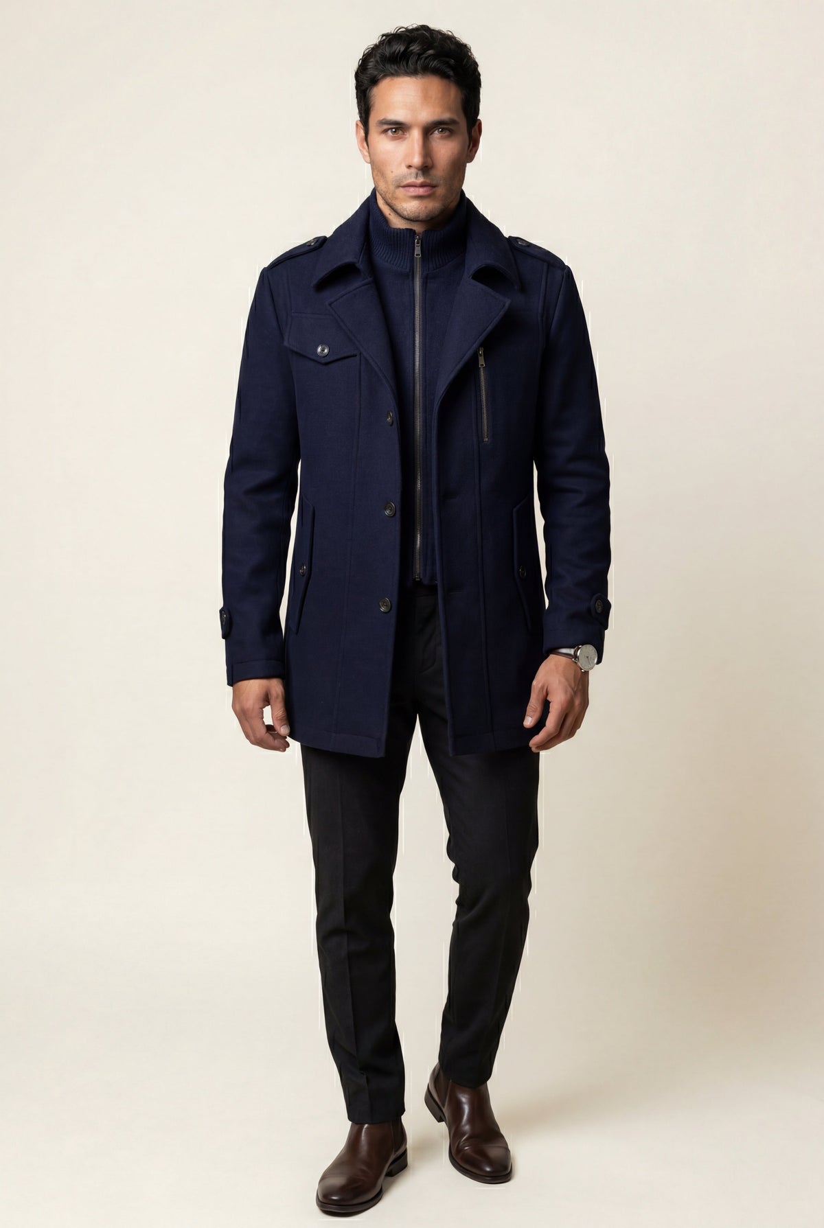 Men's Slim Fit Single-Breasted Coat