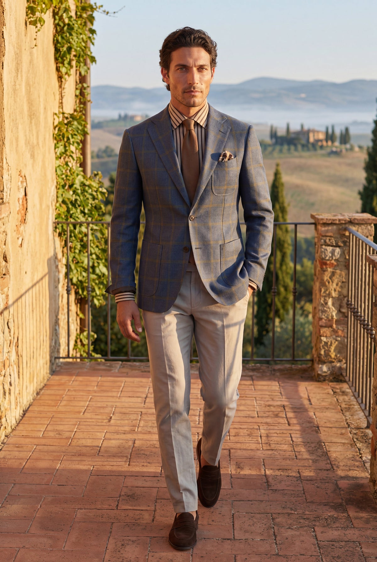 Men's Slim Fit Blazer with Two-Button Fastening