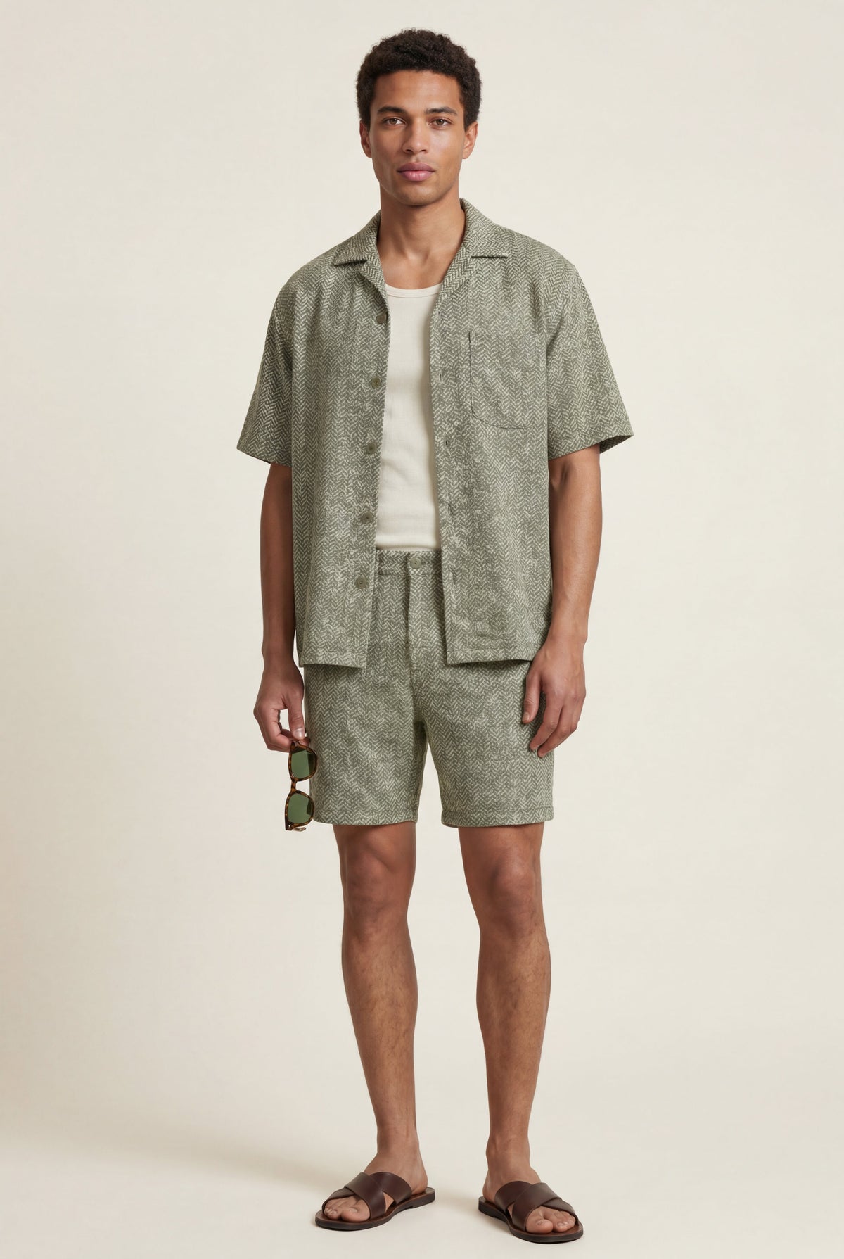 Men's Printed Shirt and Shorts Co-ord Set