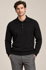 Men’s 100% Mink Cashmere Knitted Polo Jumper