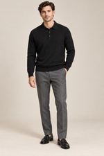 Men’s 100% Mink Cashmere Knitted Polo Jumper