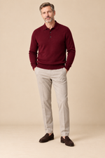 Men’s 100% Mink Cashmere Knitted Polo Jumper