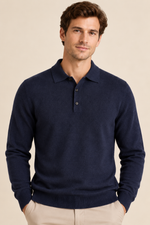 Men’s 100% Mink Cashmere Knitted Polo Jumper