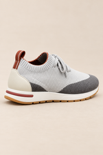 Men’s Virgin Wool Knit Trainers with Calf Leather Trim