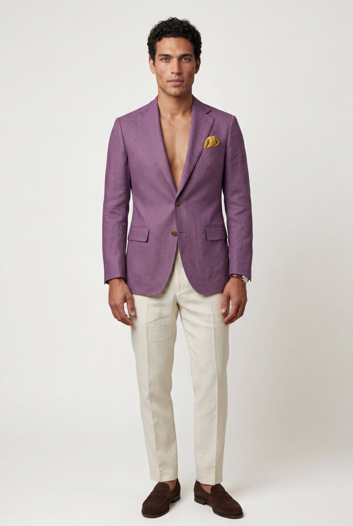 Men's Slim Fit Blazer with Two-Button Fastening