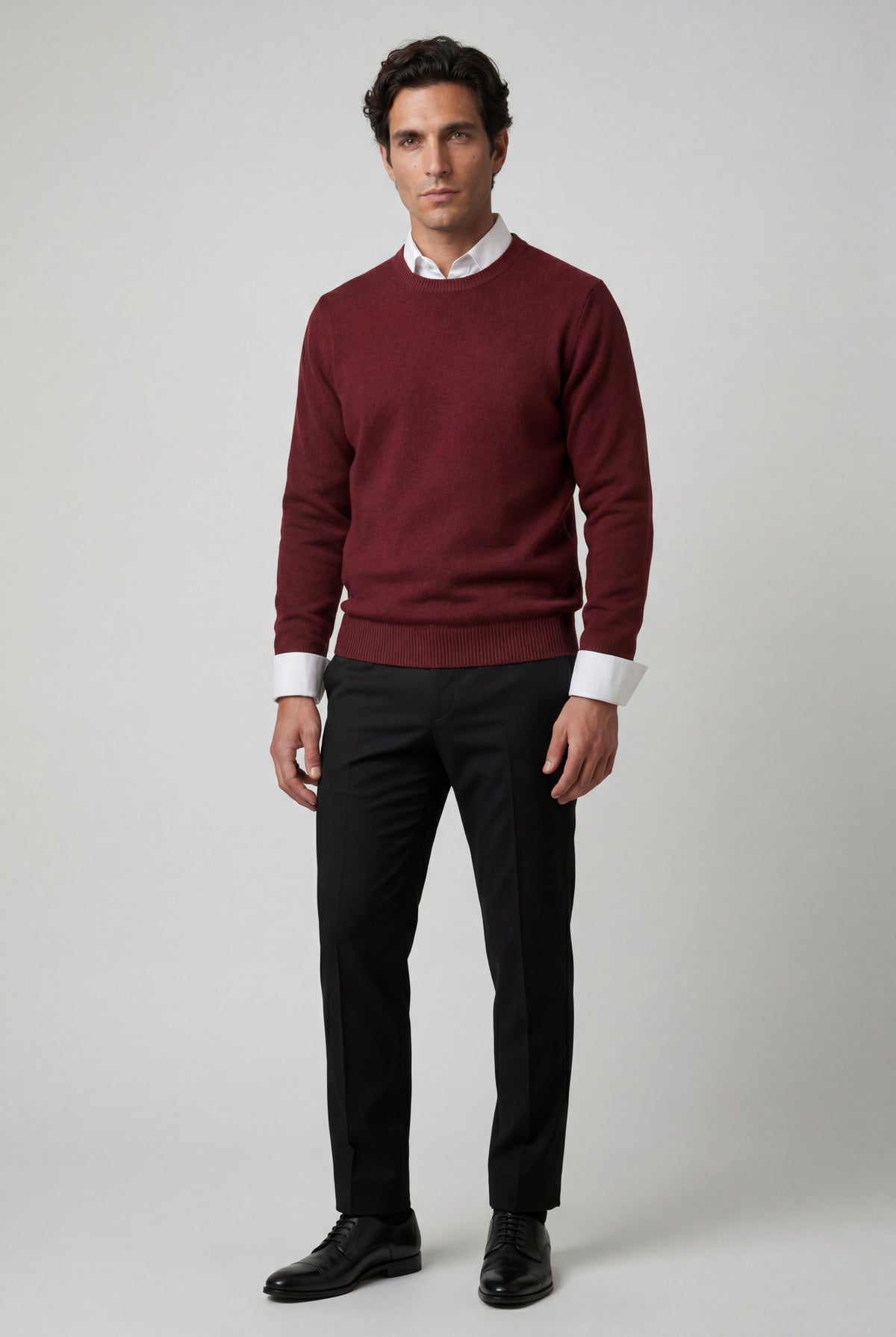 Men's Fine Knit Crew Neck Jumper in Regular Fit