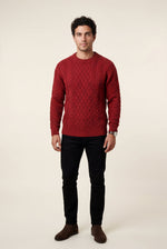 Men's Cable Knit Crew Neck Jumper in Regular Fit