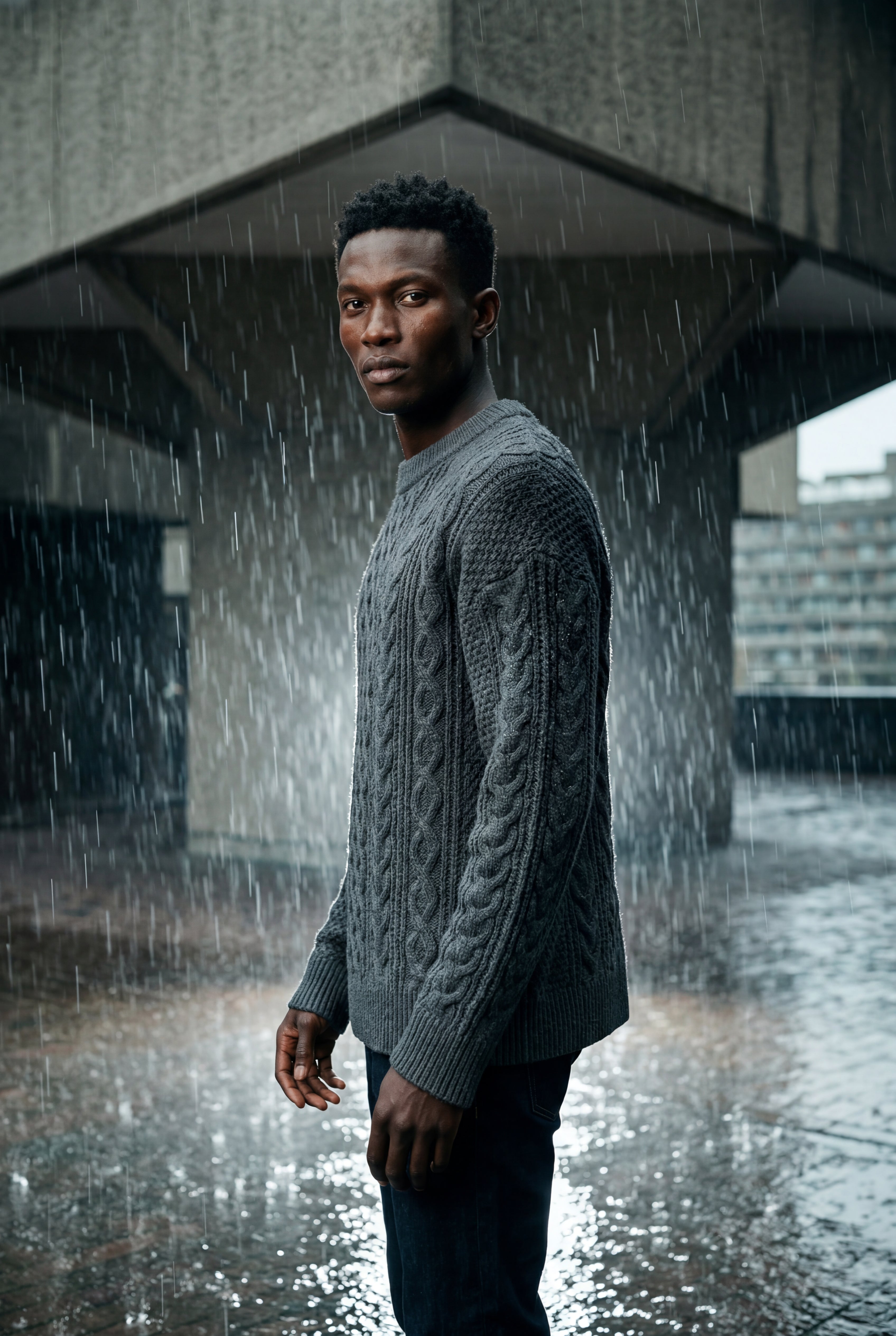 A classic jumper for cold days – Long-sleeved cable-knit jumper for men
