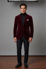 Men's Slim Fit Blazer with Single-Button Fastening