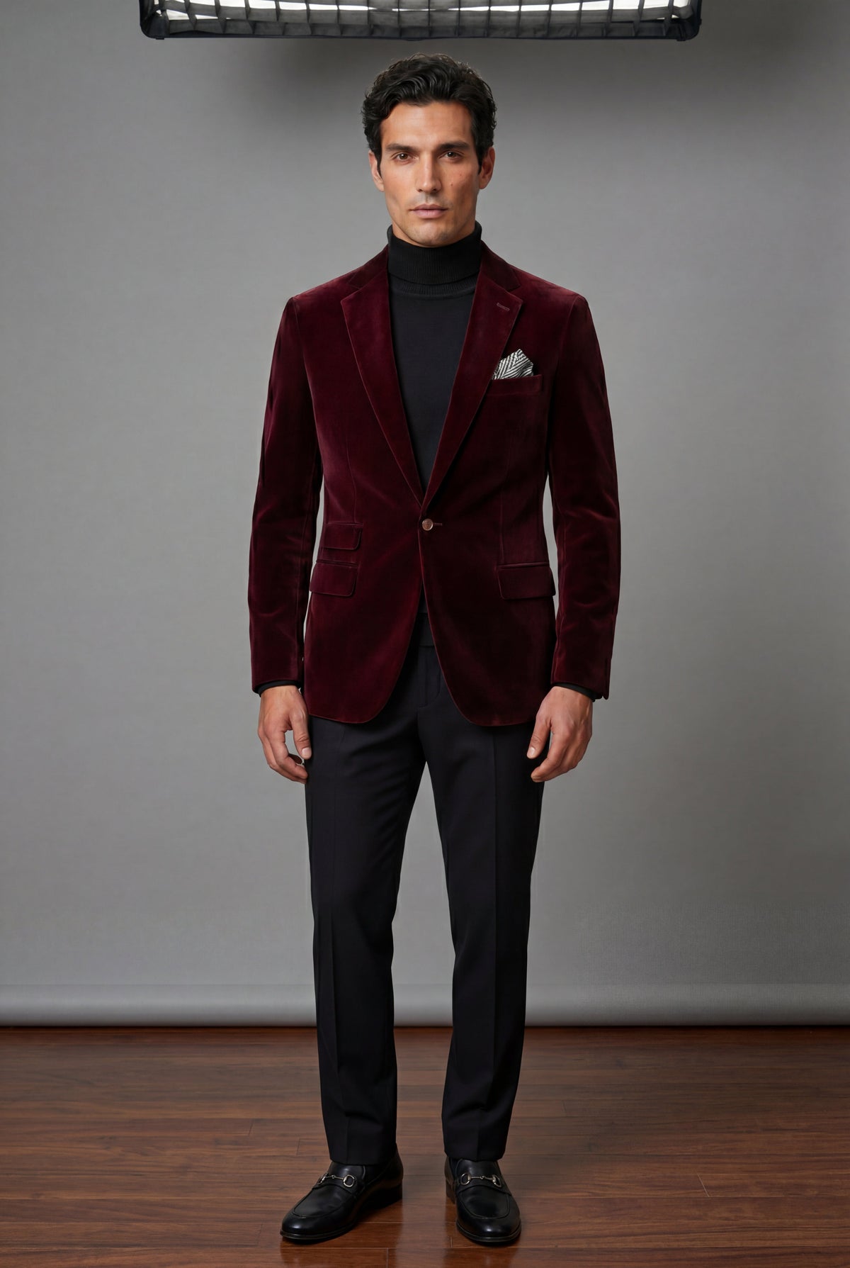 Men's Slim Fit Blazer with Single-Button Fastening